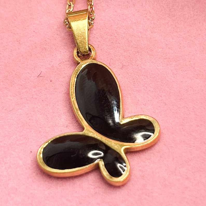 Black Butterfly Necklace