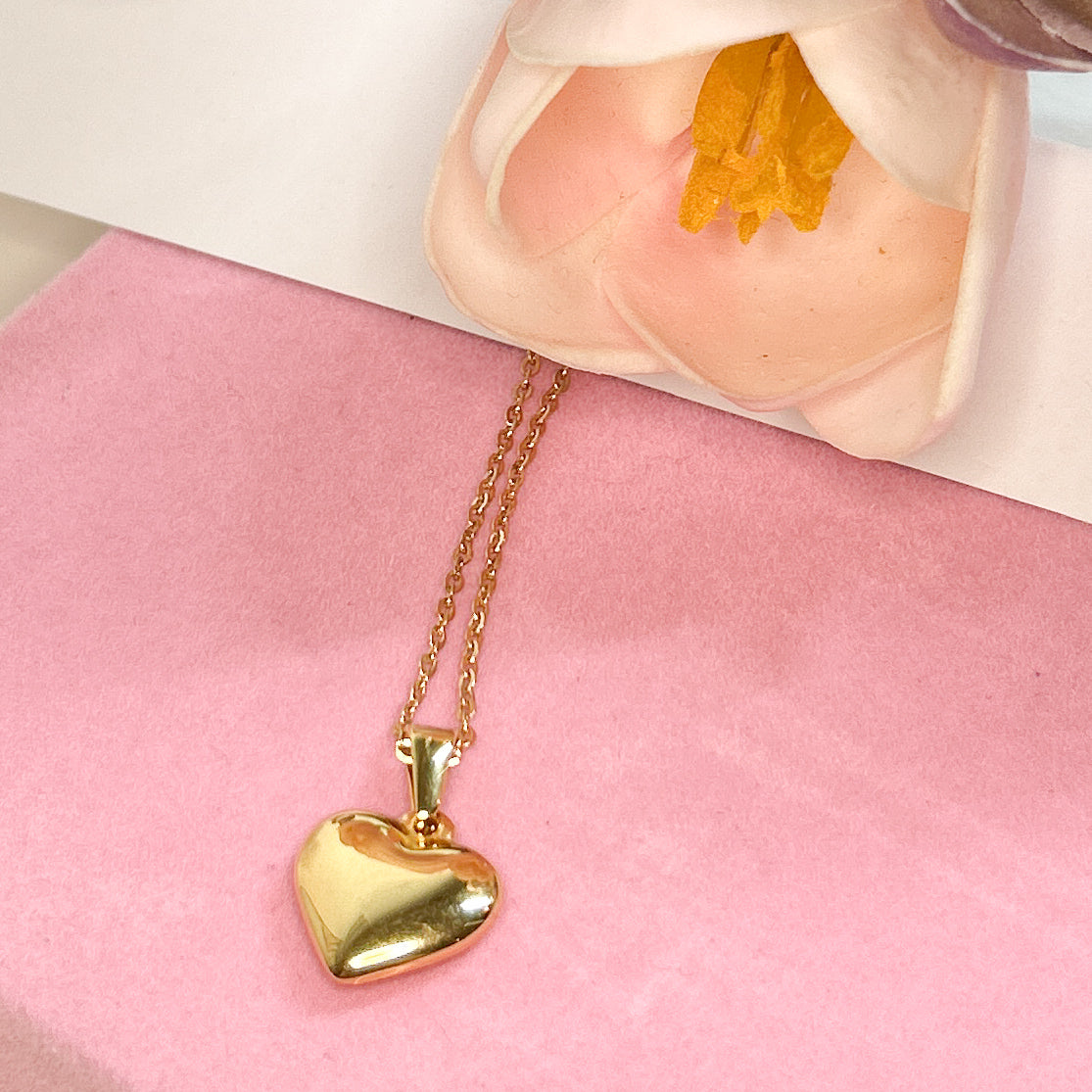 Puffed Heart Necklace