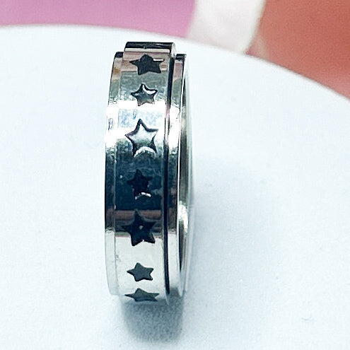 Anxiety Ring Steel- Stars