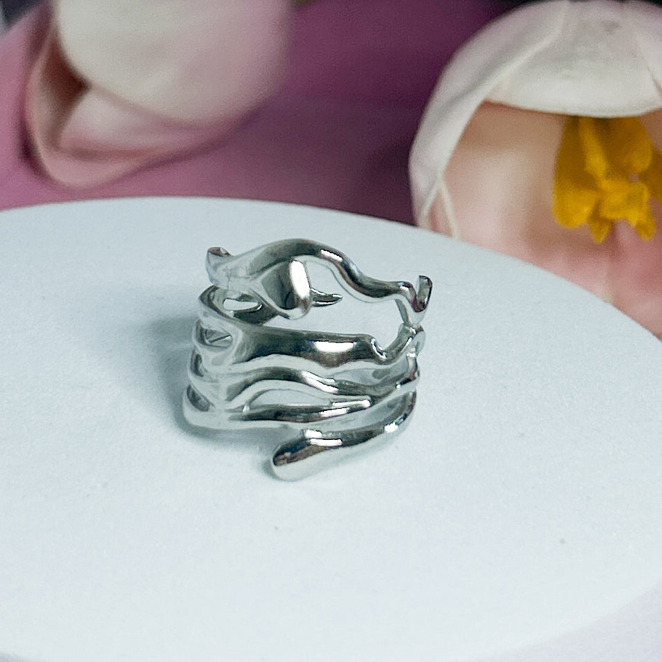 Multi Wave Open Ring