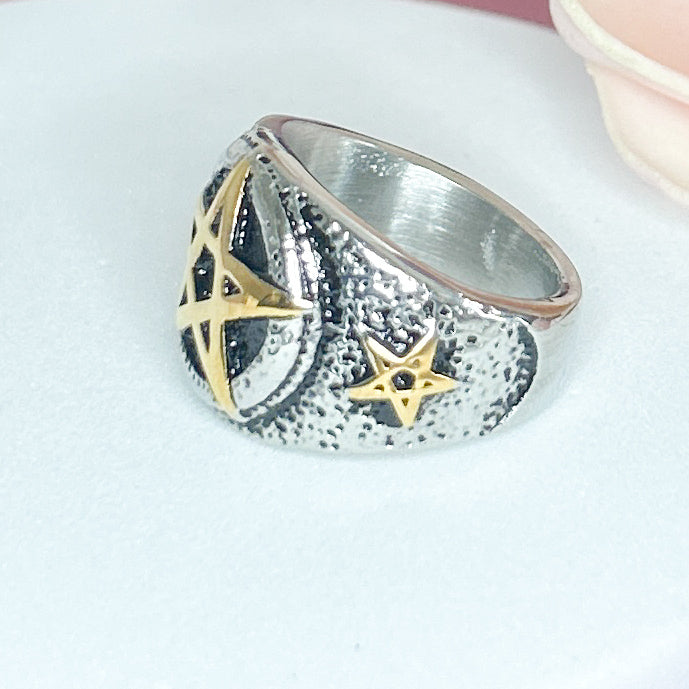 Men Big Star Ring