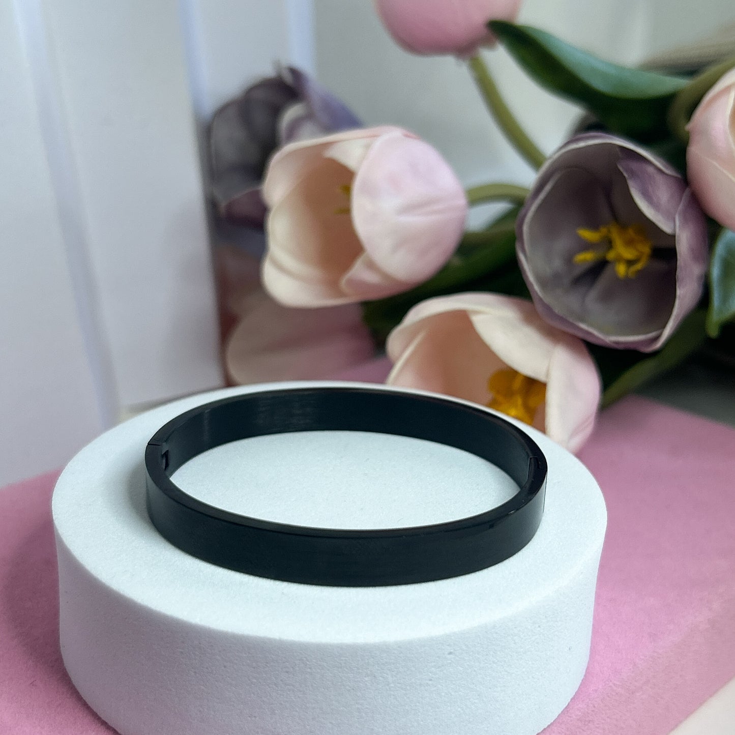 Black Bangle Bracelet