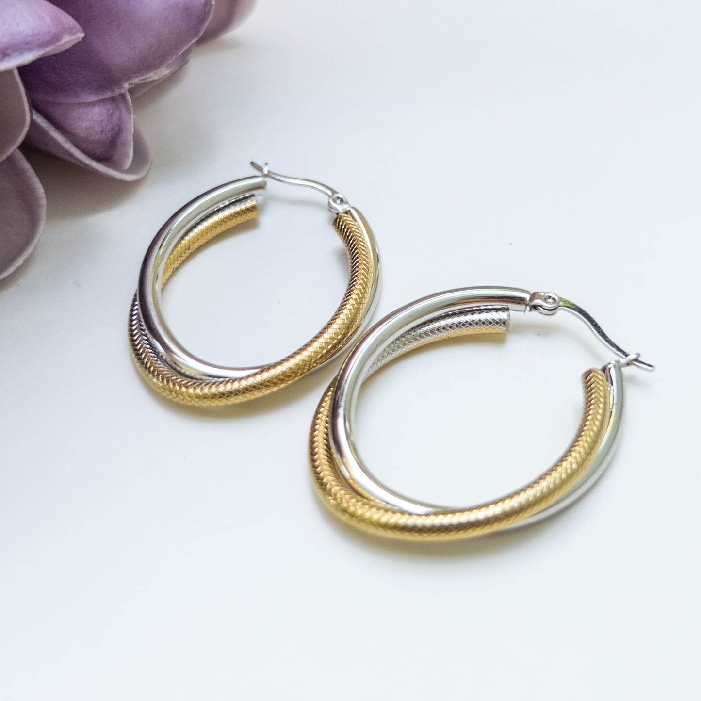 Dual Tone Earrings