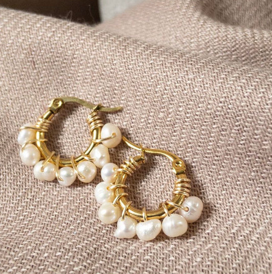 Pearls Hoops