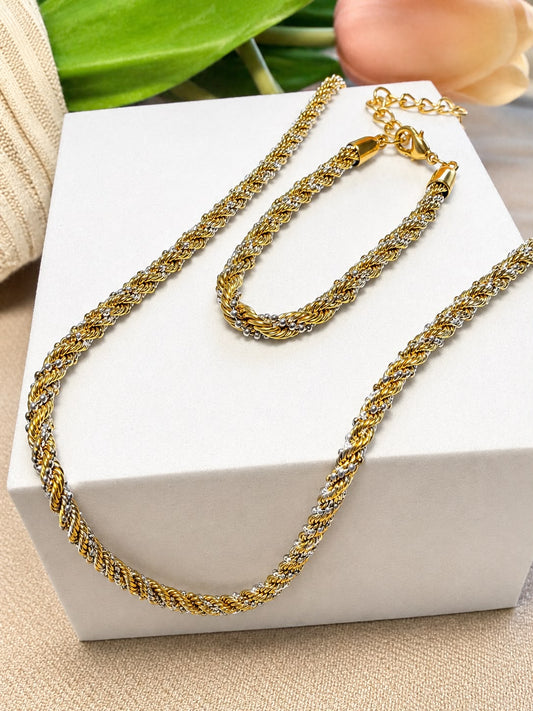Twist  Duo  Necklace and Bracelet